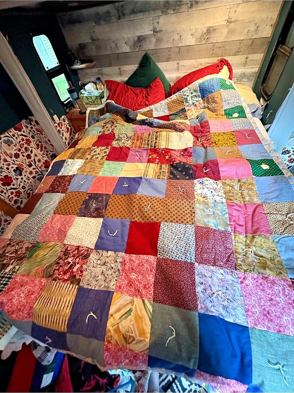 Homemade Multicolor Patchwork Quilt